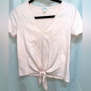 Jcrew pink tied tee